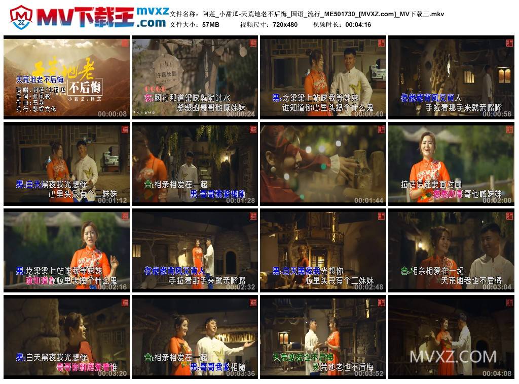 阿莲_小甜瓜-天荒地老不后悔_国语_流行_ME501730